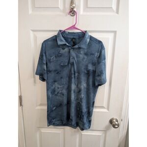 Lululemon Evolution Polo Mens Blue Tie Dye Short Sleeve Shirt - Size M